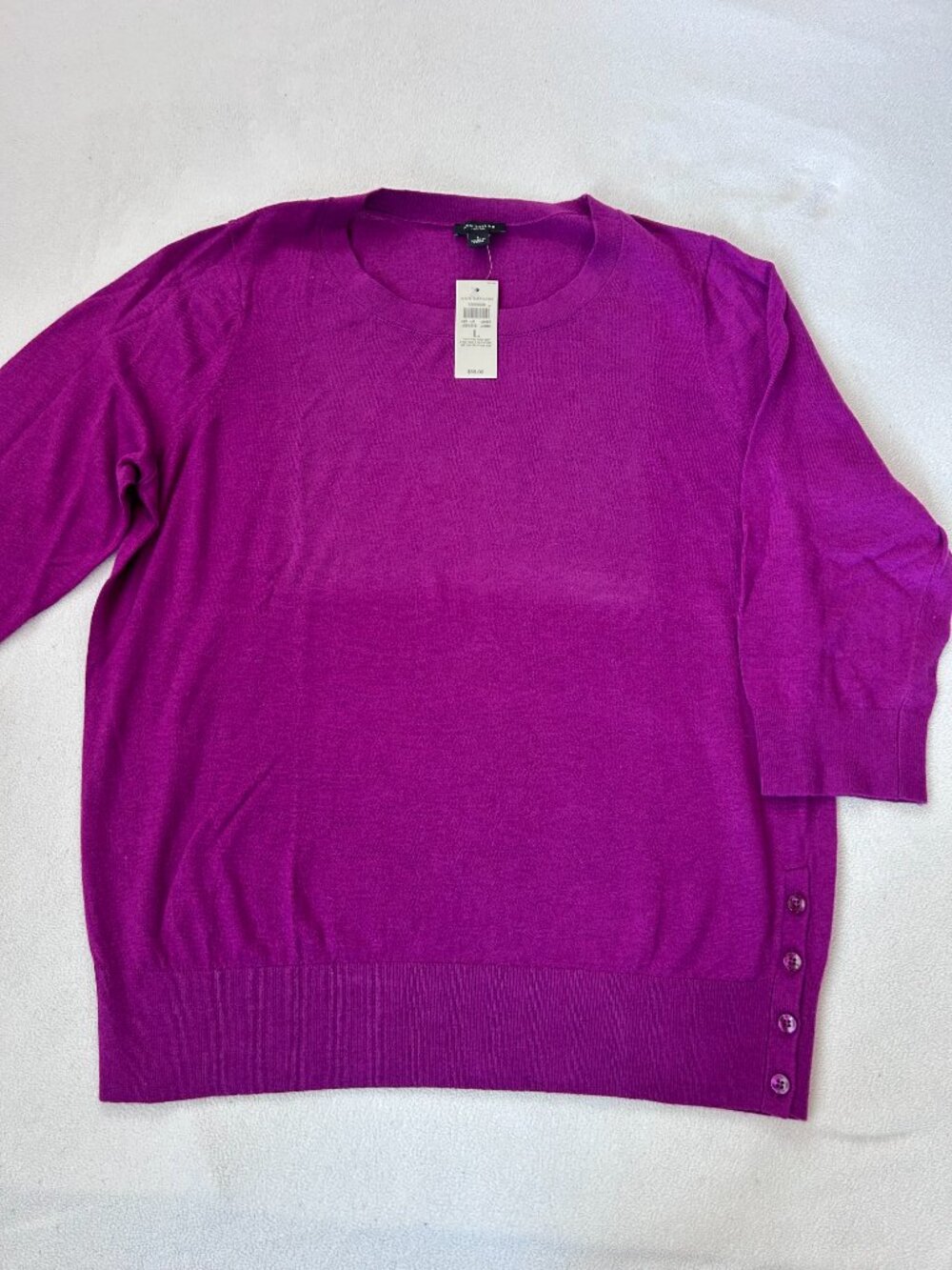 Ann Taylor Button-Hem Sweater | Women's Large | NWT | Magenta/Purple ✨